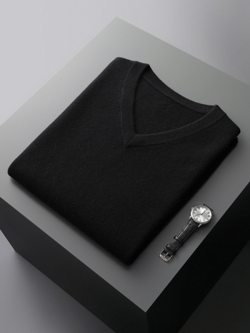 Ανδρικό γιλέκο από 100% μαλλί, πλεκτό, χωρίς μανίκια, άνετη εφαρμογή, V-λαιμός