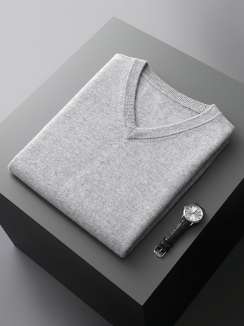 Ανδρικό γιλέκο από 100% μαλλί, πλεκτό, χωρίς μανίκια, άνετη εφαρμογή, V-λαιμός