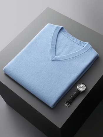 Ανδρικό γιλέκο από 100% μαλλί, πλεκτό, χωρίς μανίκια, άνετη εφαρμογή, V-λαιμός