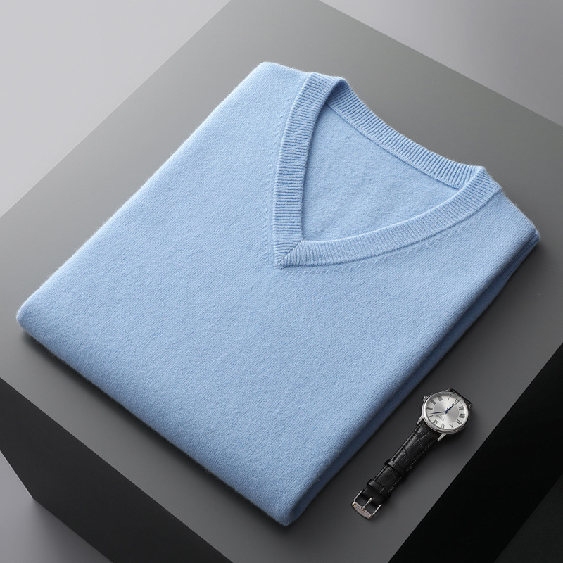 Ανδρικό γιλέκο από 100% μαλλί, πλεκτό, χωρίς μανίκια, άνετη εφαρμογή, V-λαιμός