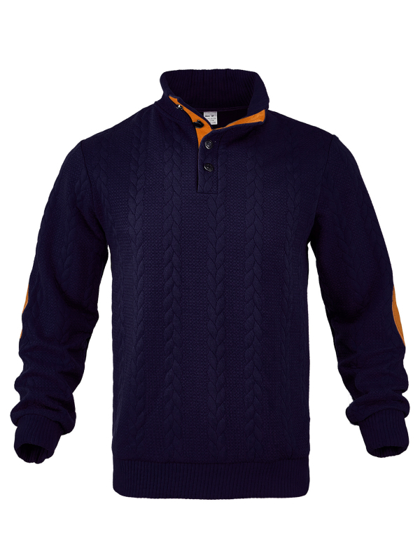 Džemper sa stojećim ovratnikom, prednje kopčanje, jacquard uzorak, poliester 95% smjesa, dugi rukavi