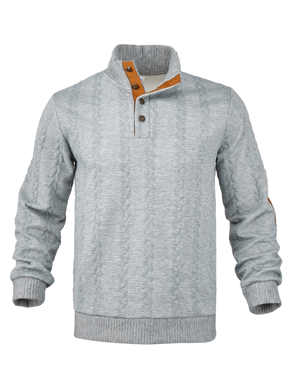 Džemper sa stojećim ovratnikom, prednje kopčanje, jacquard uzorak, poliester 95% smjesa, dugi rukavi