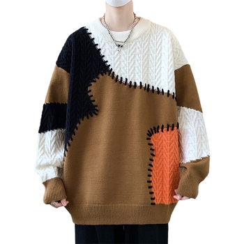 Мъжки суитър: кръгла яка, дълги ръкави, свободен силует, кант с ребра; модал материал; есен 2024