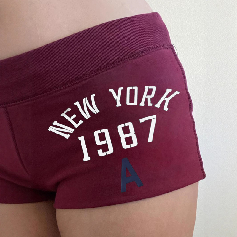 Șorturi casual pentru femei, talie joasă, șiret, imprimeu cu blocuri de culoare, lungime 3/4, material Air Layer