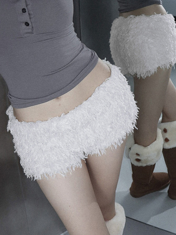 Къси панталони от плетен полиестер, ниска талия, слим фит, микроеластични, термоформоване