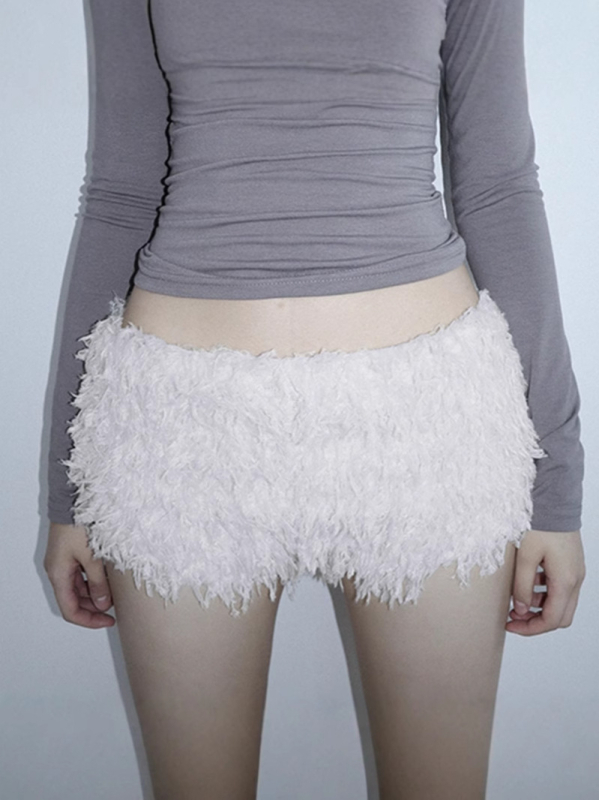 Къси панталони от плетен полиестер, ниска талия, слим фит, микроеластични, термоформоване