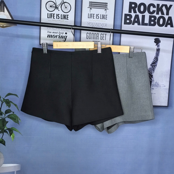 Дамски шорти с висока талия, А-образна кройка, градски стил, 95% полиестер, есен 2024