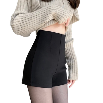 Дамски шорти с висока талия, А-образна кройка, градски стил, 95% полиестер, есен 2024