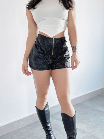 PU кожени панталони с висока талия и цип за клубове, уличен стил, полиестер 80–90%, есен 2024