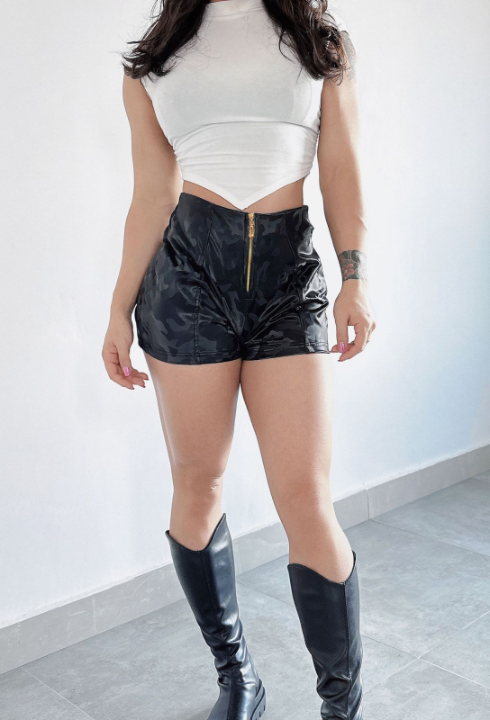 PU кожени панталони с висока талия и цип за клубове, уличен стил, полиестер 80–90%, есен 2024