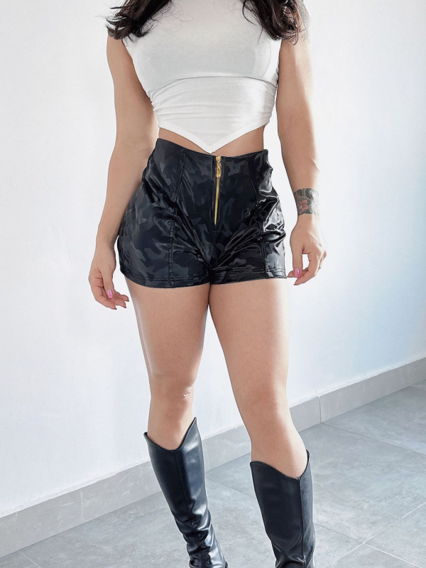 PU кожени панталони с висока талия и цип за клубове, уличен стил, полиестер 80–90%, есен 2024