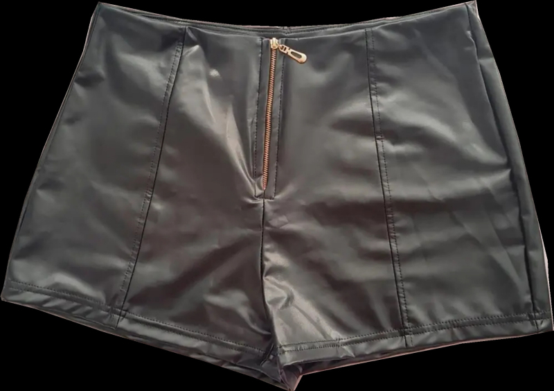 PU кожени панталони с висока талия и цип за клубове, уличен стил, полиестер 80–90%, есен 2024