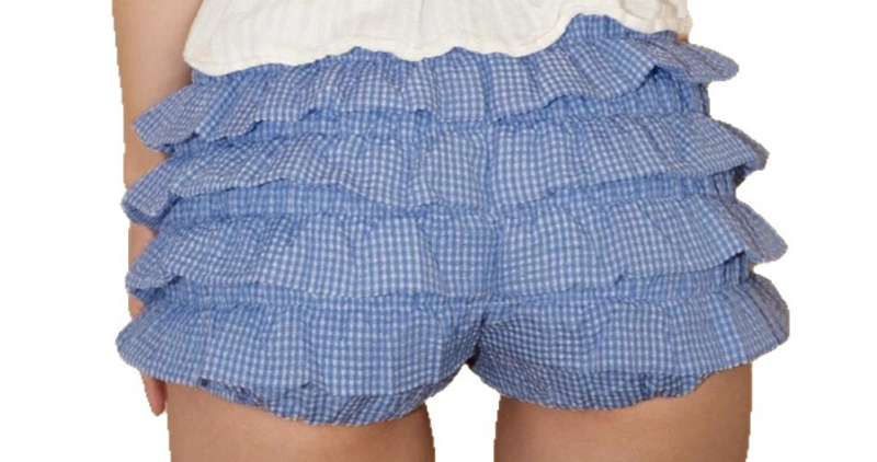 Fustă-pantalon cu carouri mici, funda, talie joasă cu elastic, lungime trei sferturi, țesătură ușoară din poliester (95%+)