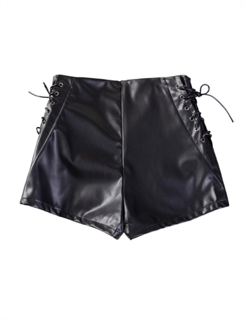 PU кожа панталони в стил бот, висока талия, тясна кройка, микроеластични, ежедневни