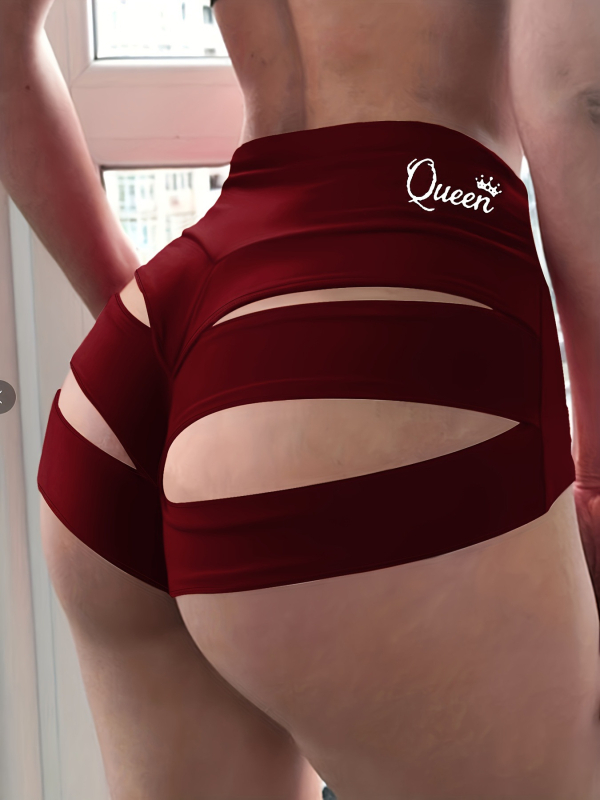 Γυναικείο σορτς σπορ με ψηλή μέση, ελαστικό, στενή εφαρμογή, γρήγορο στέγνωμα, ύφασμα βαμβακο‑πολυεστερικής σύνθεσης (70% πολυεστέρας) για τρέξιμο, γυμναστήριο και γιόγκα