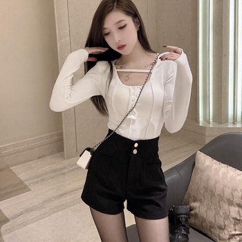 Qianyin Flower панталони с дължина 3/4, тънък плат, микроеластичност, пролет 2023