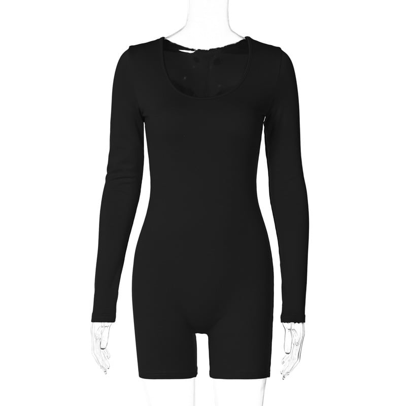 Ženski kombinezon s dugim rukavima, milk silk tkanina s poliestrom i spandexom, srednji pojas, hlače do tri četvrtine, street hipster stil