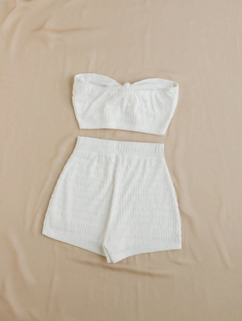 Γυναικείο σετ τοπ χωρίς μανίκια και παντελόνια μήκους 3/4, μοτίβο ζευγαριού, ύφασμα πολυεστέρα-ελαστάν, άνοιξη 2025