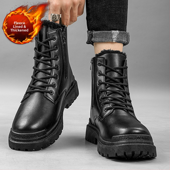 Ανδρικά μποτίνια Μάρτιν, PU επάνω μέρος, λαστιχένια σόλα, μεσαίου ύψους shaft, EVA πάτος