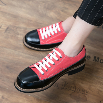 Ανδρικά καθημερινά λοφέρ με κορδόνια, άνω μέρος από microfiber, αναπνεύσιμα, στρογγυλή μύτη, χαμηλό τακούνι 1–3 εκ