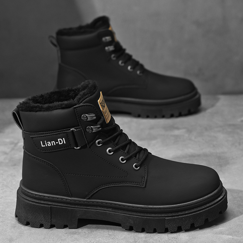 Мартин ботуши, зимно подплатени с флийс, високи, PU горна част, PVC подметка, EVA стелка