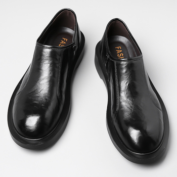 Ανδρικά δερμάτινα casual παπούτσια – Επάνω μέρος από δέρμα, Στρογγυλή μύτη, Αεριζόμενα, PU εσωτερικός πάτος, Καουτσούκ σόλα