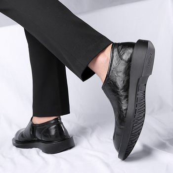 Ανδρικά δερμάτινα casual παπούτσια – Επάνω μέρος από δέρμα, Στρογγυλή μύτη, Αεριζόμενα, PU εσωτερικός πάτος, Καουτσούκ σόλα