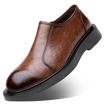 Ανδρικά δερμάτινα casual παπούτσια – Επάνω μέρος από δέρμα, Στρογγυλή μύτη, Αεριζόμενα, PU εσωτερικός πάτος, Καουτσούκ σόλα