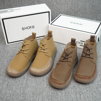 Martin μποτάκια για άνδρες, γνήσιο δέρμα επάνω, εσωτερικό από δέρμα αγελάδας, σόλα καουτσούκ, ψηλός άξονας