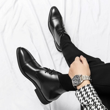 Ανδρικά δερμάτινα μποτάκια με PU επάνω μέρος, εθνοτικό στυλ, για ηλικίες 18–40