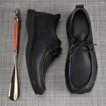 Ανδρικά παπούτσια εργασίας με εσωτερική αύξηση ύψους, επάνω μέρος από δέρμα βοείου, αντιολισθητική σόλα, απορρόφηση κραδασμών, χαμηλό τακούνι 1-3 cm