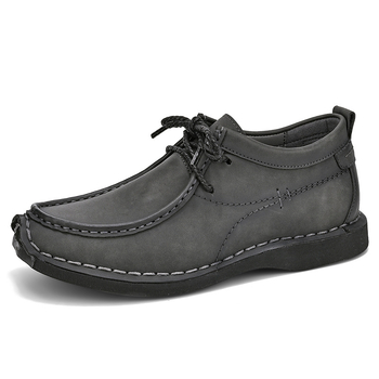 Ανδρικά παπούτσια εργασίας με εσωτερική αύξηση ύψους, επάνω μέρος από δέρμα βοείου, αντιολισθητική σόλα, απορρόφηση κραδασμών, χαμηλό τακούνι 1-3 cm