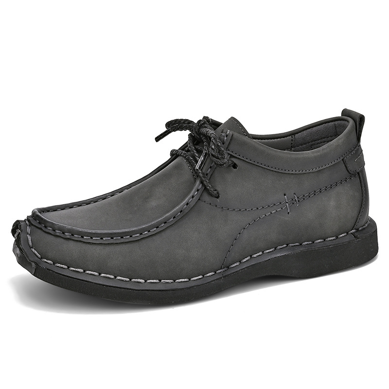 Ανδρικά παπούτσια εργασίας με εσωτερική αύξηση ύψους, επάνω μέρος από δέρμα βοείου, αντιολισθητική σόλα, απορρόφηση κραδασμών, χαμηλό τακούνι 1-3 cm