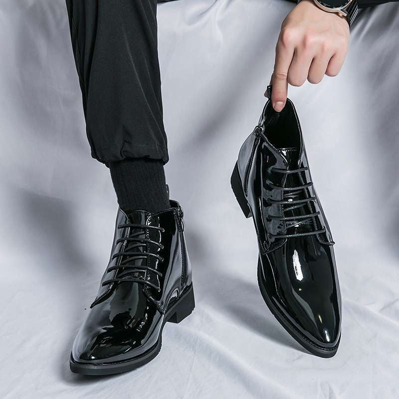 Férfi Chelsea bakancs mikroszálas bőrből, lélegző, csúszásmentes gumitalp, latex talpbetét, PU bélés