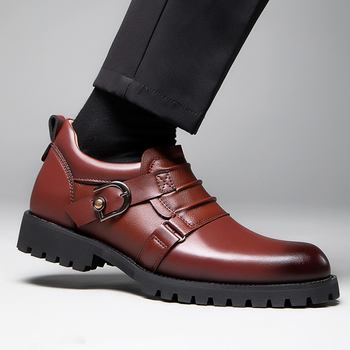 Ανδρικά slip-on παπούτσια από PU τεχνητό δέρμα, καουτσούκ σόλα, δερμάτινο δάχτυλο, χαμηλός αστράγαλος, διαπνοή, αντιολισθητικά, απορρόφηση κραδασμών, επιχειρηματικό στυλ