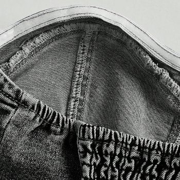 Denim mellény melltámaszokkal, váll nélkül, karcsú szabás, rövid fazon, kockás mintázat — Nyár 2025