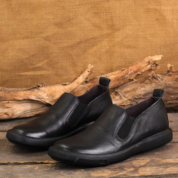 Ανδρικά παπούτσια από γνήσιο δέρμα, skateboard, στρογγυλός нос, χαμηλό ύψος, καουτσούκ σόλα