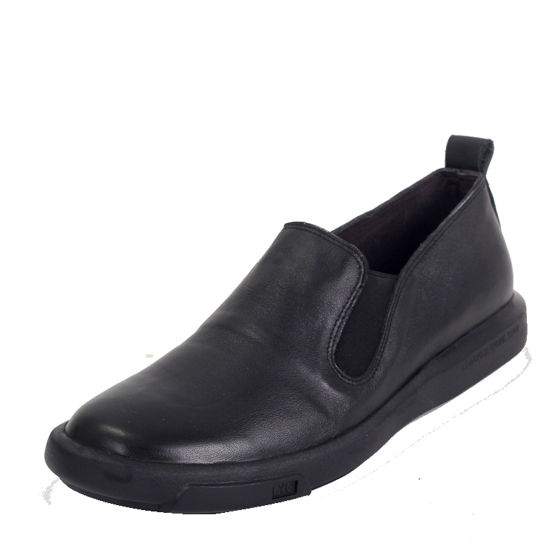 Pantofi board pentru bărbați, piele naturală, vârf rotund, talpă din cauciuc, talpă joasă