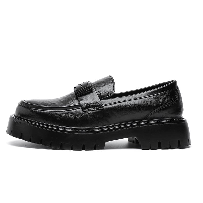 Slip-on loafer s metalnom kopčom, PU gornji dio, zaobljeni nos, niski gležanj, casual stil