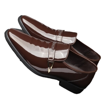 Ανδρικά Δερμάτινα Παπούτσια για Επιχειρηματικό Στυλ, PU Άνω, Καουτσούκ Σόλα, Χαμηλός Σχεδιασμός, Δερμάτινο Καπάκι Δακτύλων