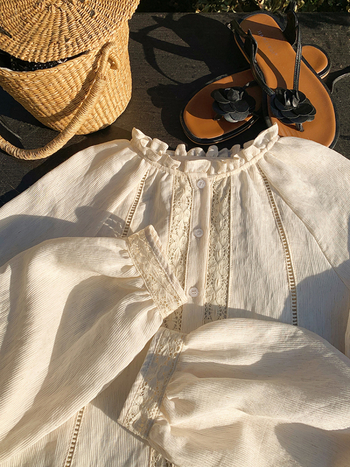 Риза със стил кардиган, памук, основен състав 50–70%, узор Color block, дълги ръкави, пролет 2025