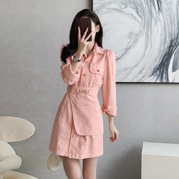 Φόρεμα γραμμής Α με μέση στη μέση, μισά μανίκια, μονόχρωμο πολυεστέρα, φερμουάρ