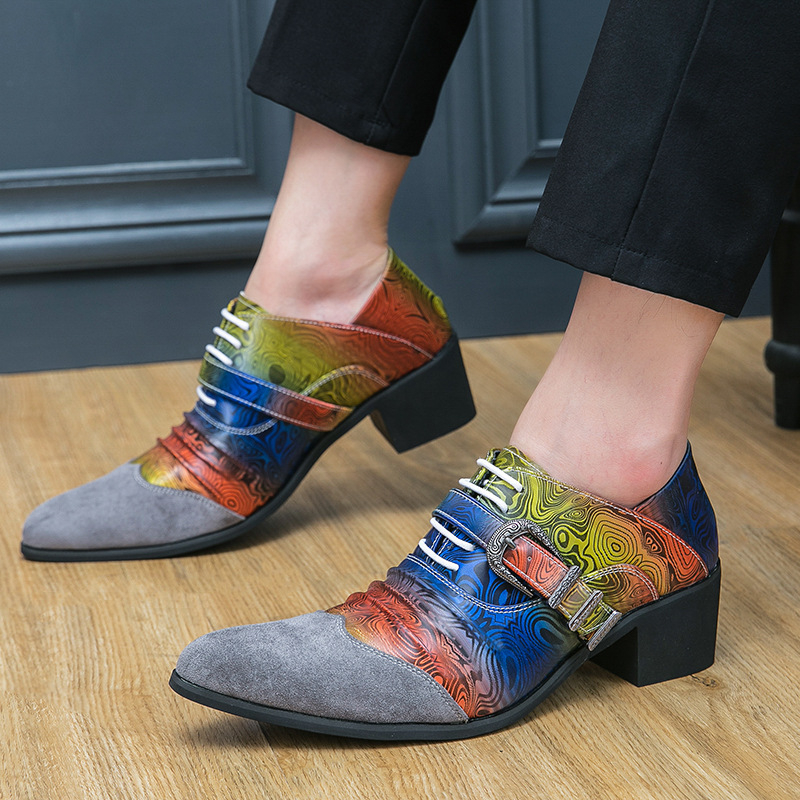 Ανδρικά παπούτσια από PU δέρμα, δημιουργικό στυλ τάσεων (Υλικό: Τεχνητό PU; Ηλικία: Ενήλικος; Φύλο: Άνδρας; Λειτουργία: Αύξηση; Στυλ: Δημιουργικές τάσεις)