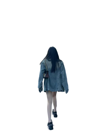 Τζάκετ τζιν με καρφιά, χαλαρή γραμμή, λαιμό Polo, μακριά μανίκια, μήκος 50–65 εκ