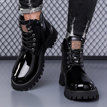 Μποτάκια Martin για άνδρες | Επάνω μέρος: γνήσιο δέρμα; Σόλα: καουτσούκ; Εσωτερική επένδυση: γούνα; Πάτος: PU; Ύψος σωλήνα: μεσαίο; Σόλα Goodyear