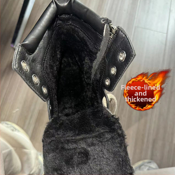 Ανδρικά δερμάτινα μποτάκια μεσαίου ύψους για ιππασία, με φερμουάρ στο πλάι, PU σόλα, στρογγυλή μύτη, μπροστινό κορδόνι, σχέδιο αύξησης ύψους