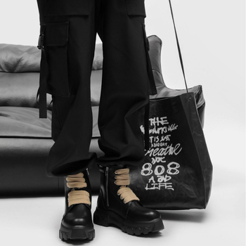 Ανδρικά δερμάτινα μποτάκια μεσαίου ύψους για ιππασία, με φερμουάρ στο πλάι, PU σόλα, στρογγυλή μύτη, μπροστινό κορδόνι, σχέδιο αύξησης ύψους