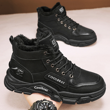 Ανδρικά χειμερινά μποτάκια Μάρτιν — επένδυση φλίς, επάνω μέρος από συνθετικό δέρμα, καουτσούκ σόλα, κορδόνια, στρογγυλή μύτη