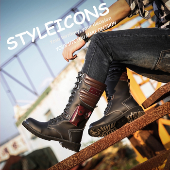 Μποτάκια Martin για άνδρες, ψηλά, δερμάτινα εξωτερικού χώρου με vamp από μικροϊνες, σόλα από καουτσούκ, Crazy Horse φινίρισμα