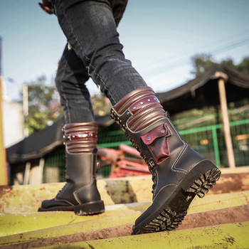 Μποτάκια Martin για άνδρες, ψηλά, δερμάτινα εξωτερικού χώρου με vamp από μικροϊνες, σόλα από καουτσούκ, Crazy Horse φινίρισμα